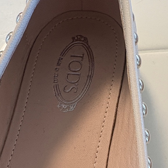 Tod's Cream Studded Women's Loafers - Picture 10 of 10
